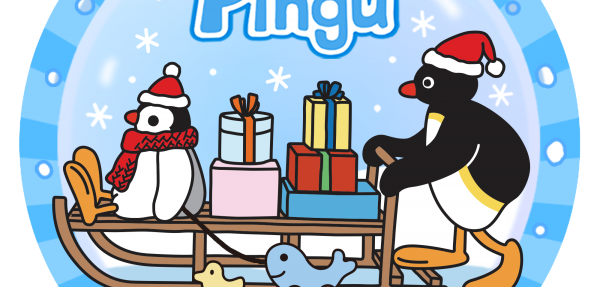 AR1003 Pingu系列倒数月历拼图-Pingu拯救圣诞节-圆形徽章拼图-水晶球